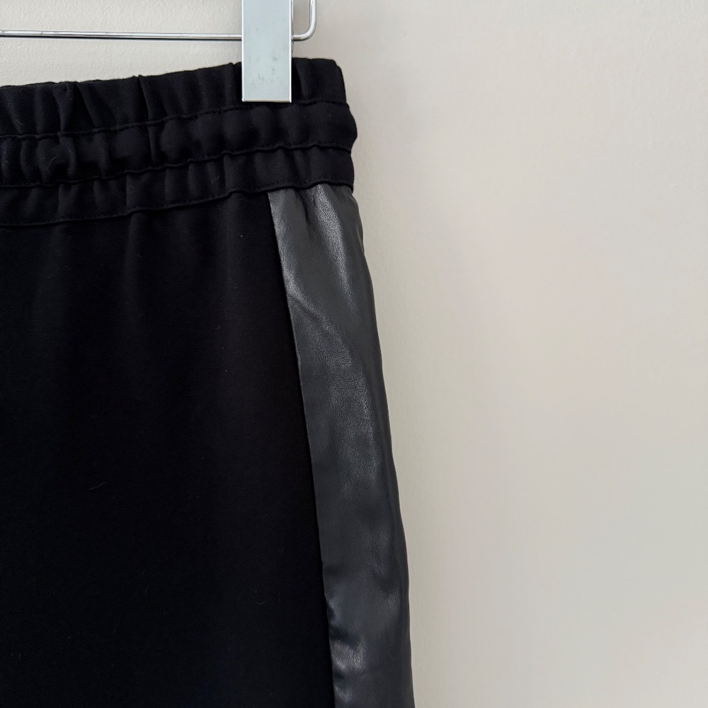 BCBGMaxAzria Faux Leather Trim Jogger Pants in Black, Sz XS - Picture 6 of 8